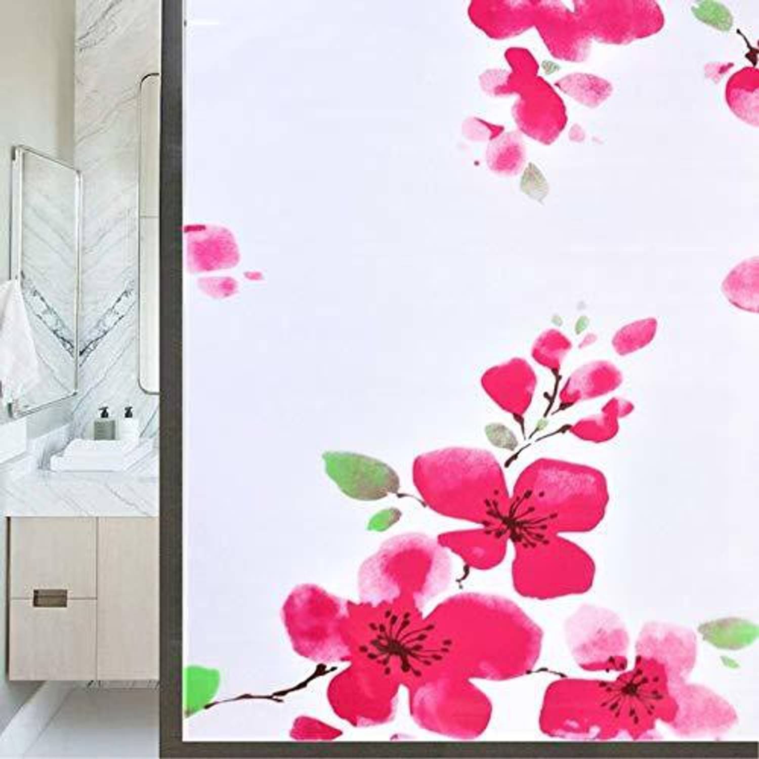 A1 Decor Flower Window Sticker-12x48 Inch