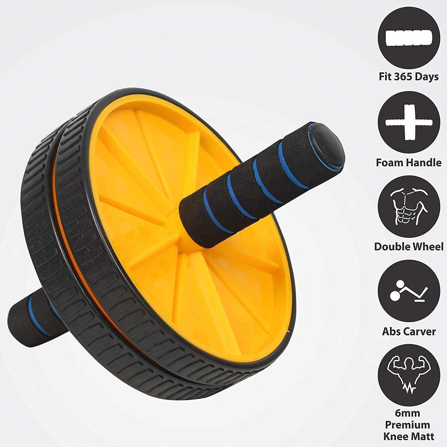 Image of YOGA FIT Wheel Ab Roller for Exercise FitnessGym Ab Workout Equipment for Workout For Body Ab Exerciser