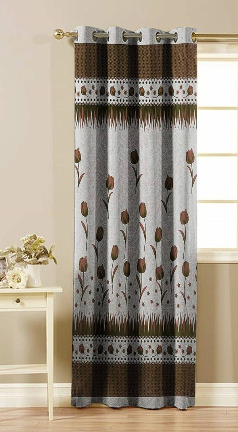 Adimanav 213.36 cm (7 ft) Door Polyester Semi Transparent Curtain Single Curtain
