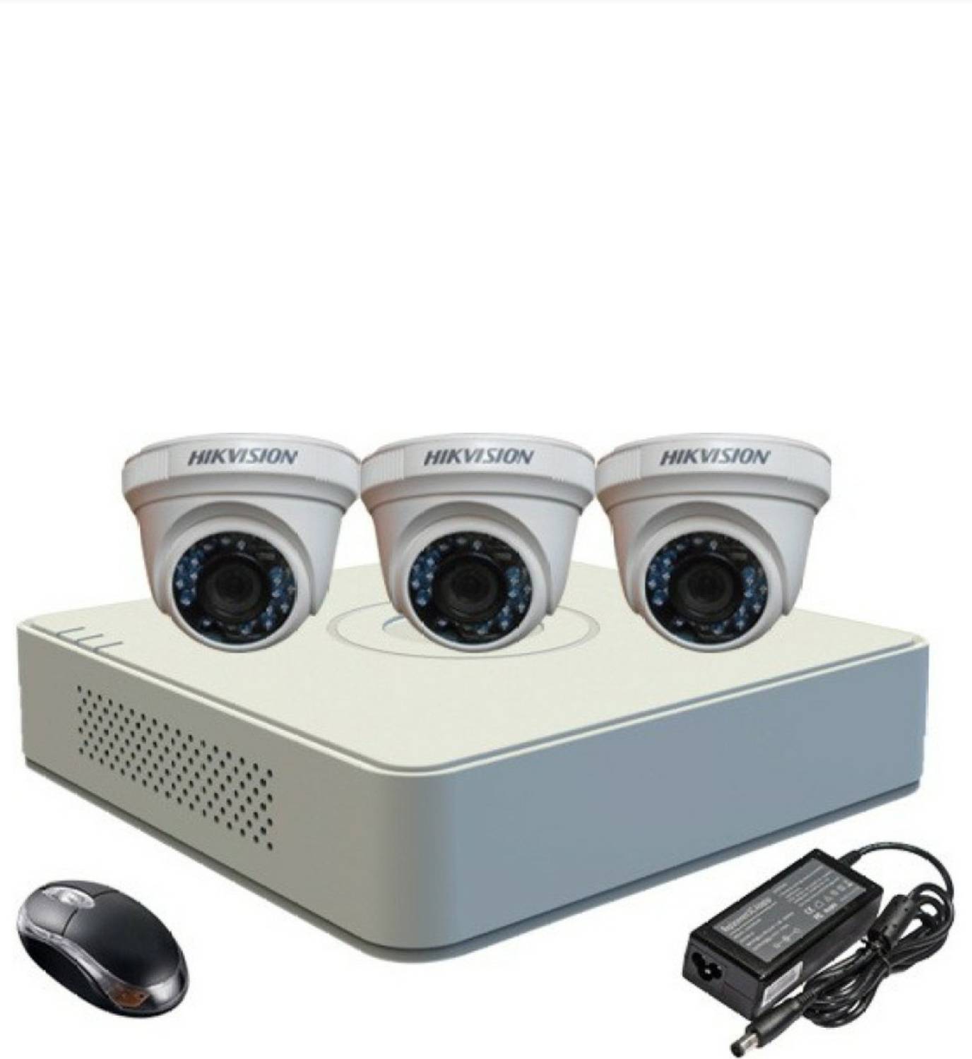 HIKVISION Hik Vision Hikvision Turbo Hd Combo Set 1mp Dome Camera 3 nos and 4 ch DVR 1 nos Security Camera