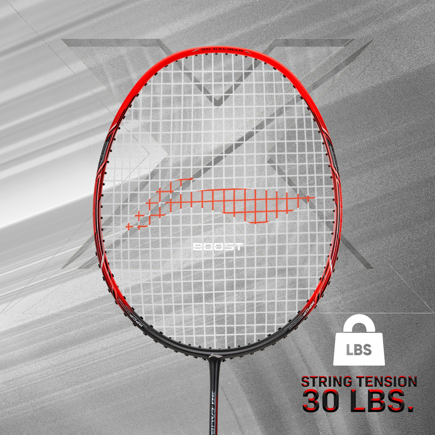 Image of LI-NING 3D Calibar X Boost Carbon Graphite Red, Black Strung Badminton Racquet