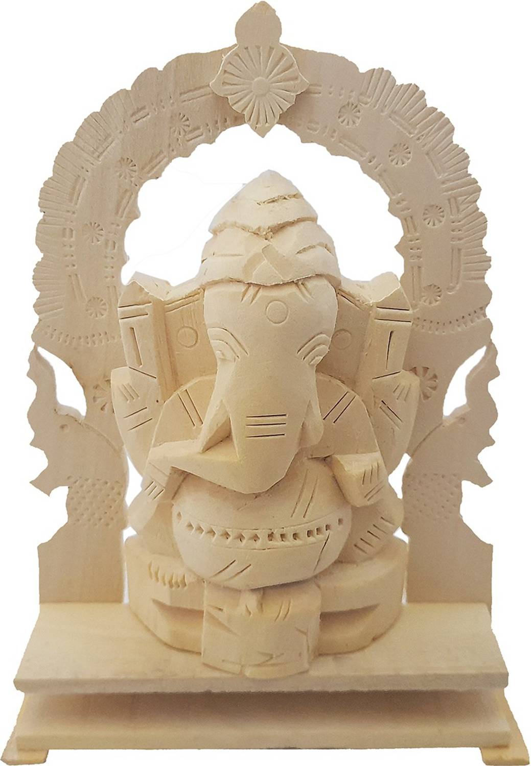 JDS PUJA ARTICLES Vellerkku Root Vinayagar Original - Thelle Gilledu Ganapathi- Swetharka Ganesh - with Prabai (Height: 6 inch, Size no: 3) Decorative Showpiece  -  15.2 cm
