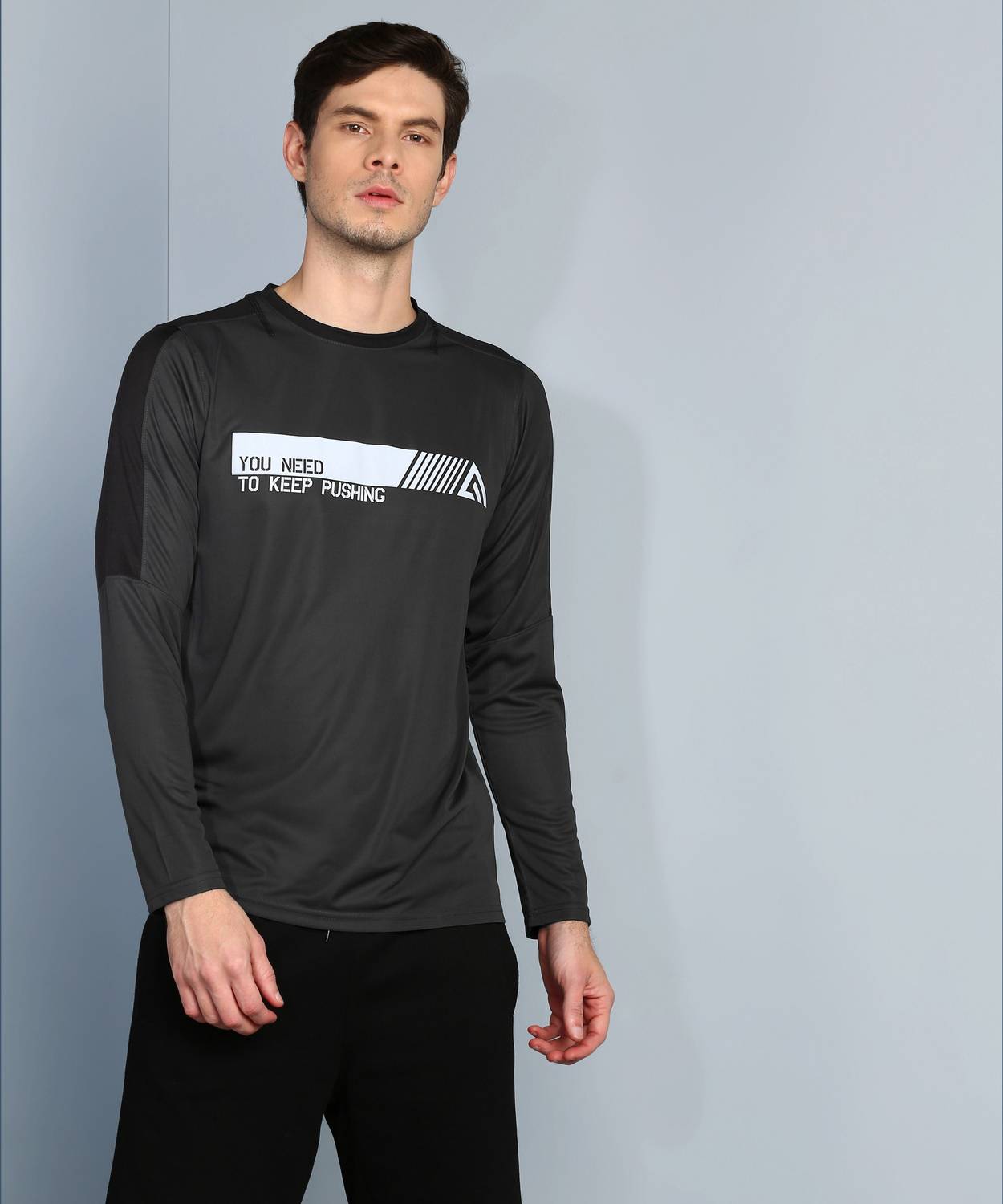 Adrenex Graphic Print Men Round Neck Grey T-Shirt