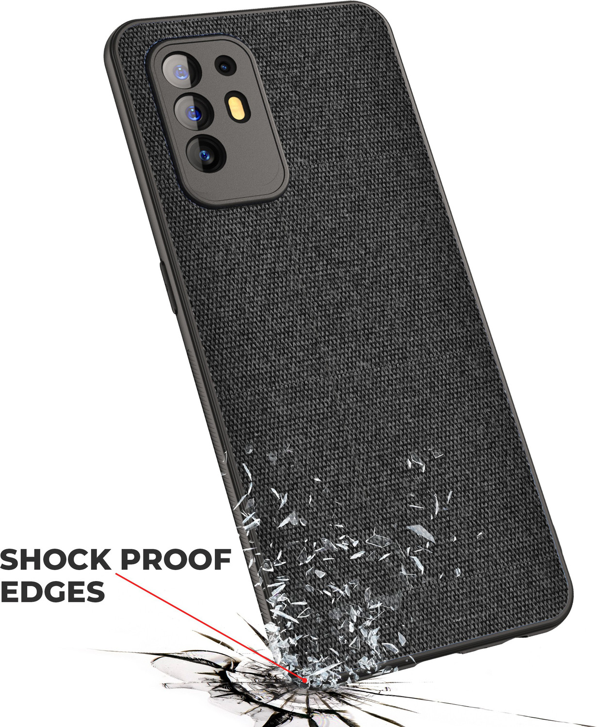 Image of Kapa Back Cover for Oppo F19 Pro+ PLUS (Black, Shock Proof, Pack of: 1)