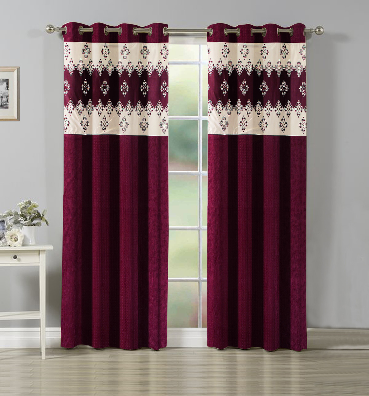 Image of Flipkart SmartBuy 214 cm (7 ft) Door Polyester Semi Transparent Curtain (Pack Of 2)