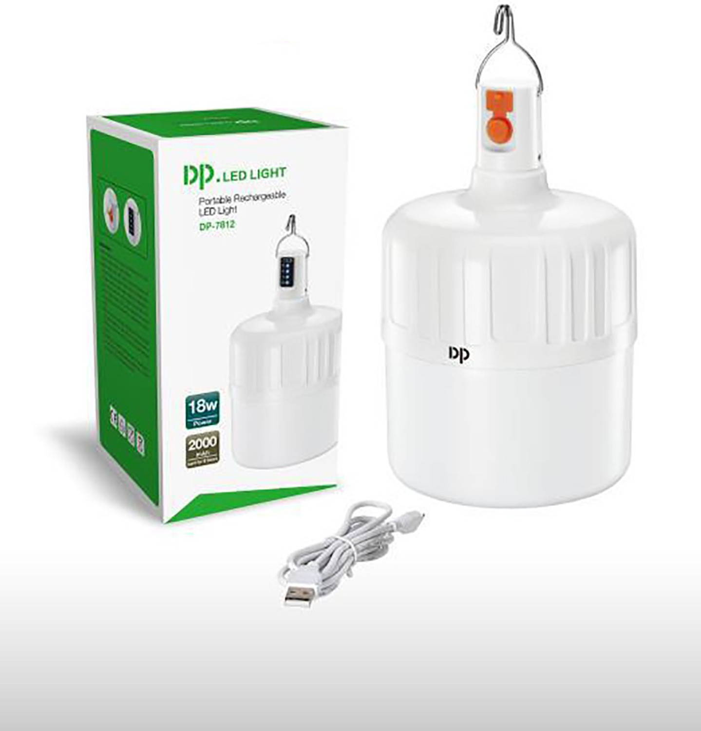 Image of Dp 7812 (RECHARGEABLE LED EMERGENCY BULB) 18W LED, 2000mAh Battery 6 hrs Bulb Emergency Light