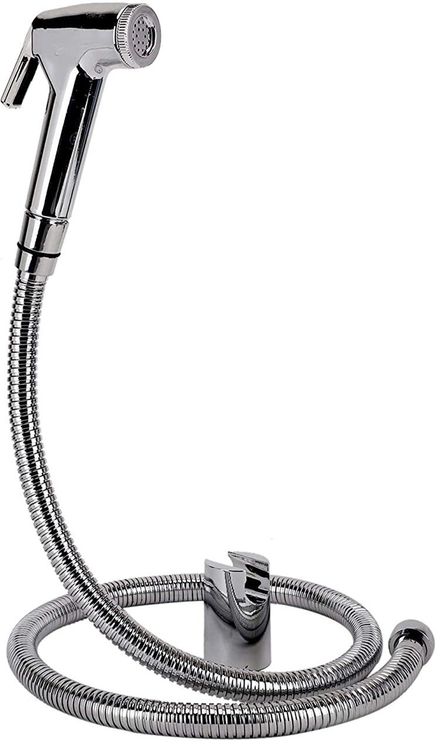 Image of Wisdom Continental ( ABS ) Health Faucet with Chrome plated Hook and 1 m SS Hose Pipe Health Faucet Health Faucet