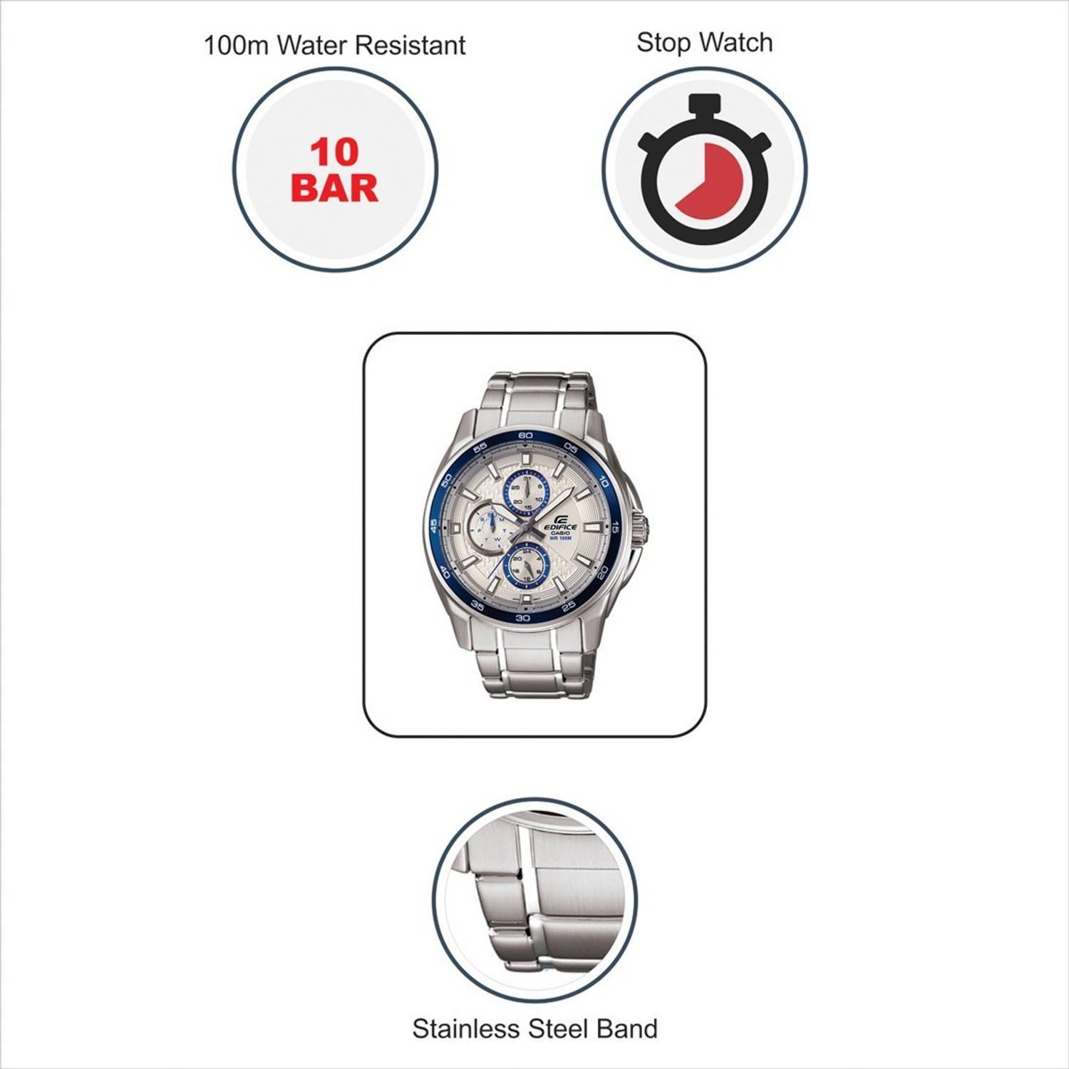 CASIO EF-334D-7AVDF Edifice ( EF-334D-7AVDF ) Analog Watch - For 
