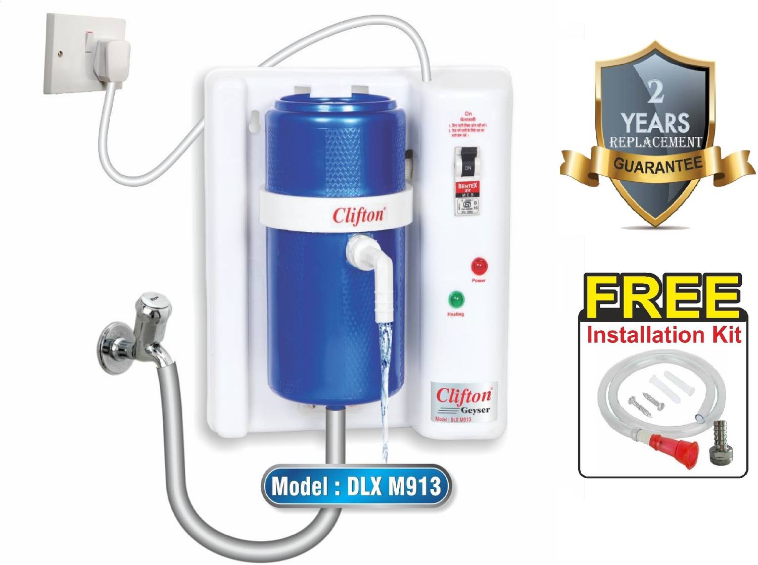 Clifton 1 L Instant Water Geyser (DLX M913- 2 YEARS REPLACEMENT G