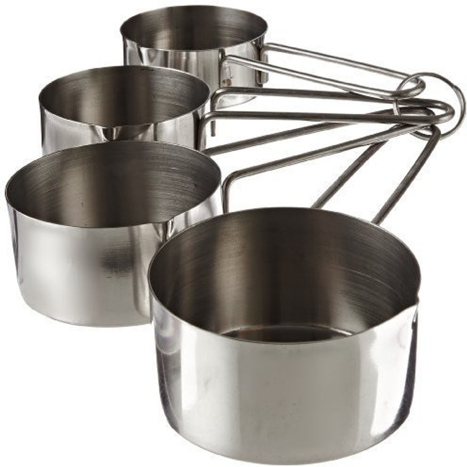 Image of RABBONIX Heavy Duty Stainless Steel Metal for Dry or Liquid, Fits in Spice Jar, Set of 4 Measuring Cup Set