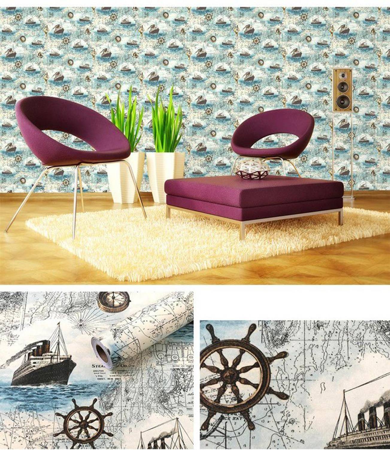 Flipkart SmartBuy 500 cm Sailing Ship Wall Stickers - Image 3
