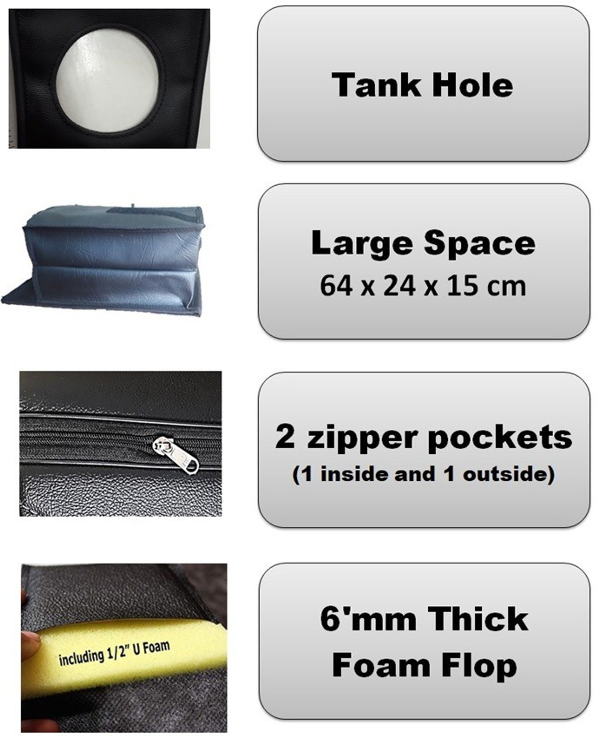 Image of Supreme Stylish Black Art Leather (Thick flop) Diamond Tank cover015 Strap Mahindra Centuro Bike Tank Cover