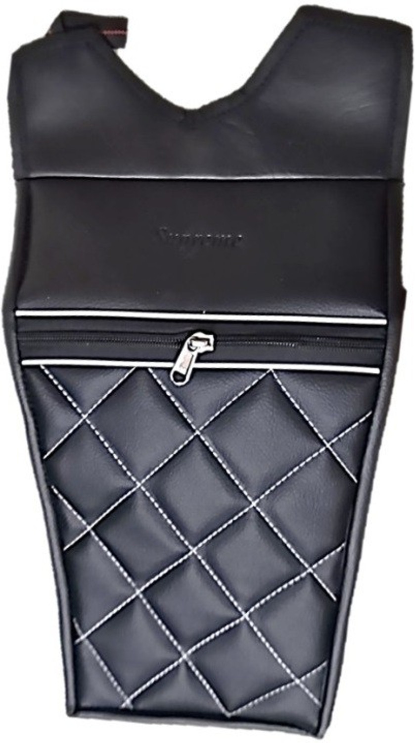 Image of Supreme Stylish Black Art Leather (Thick flop) Diamond Tank cover015 Strap Mahindra Centuro Bike Tank Cover