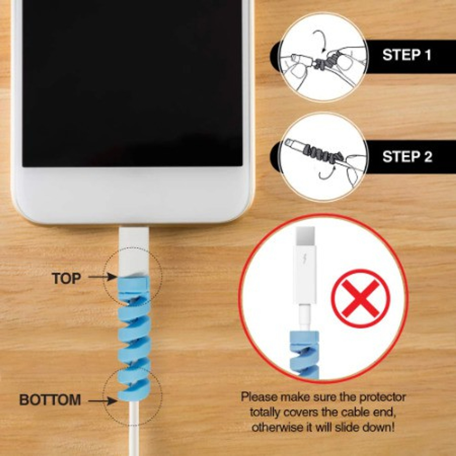 Image of UNIQUE WORLD Multipurpose Spiral Charger Cable Saver Protector Protective Wire Protector U84 Cable Protector