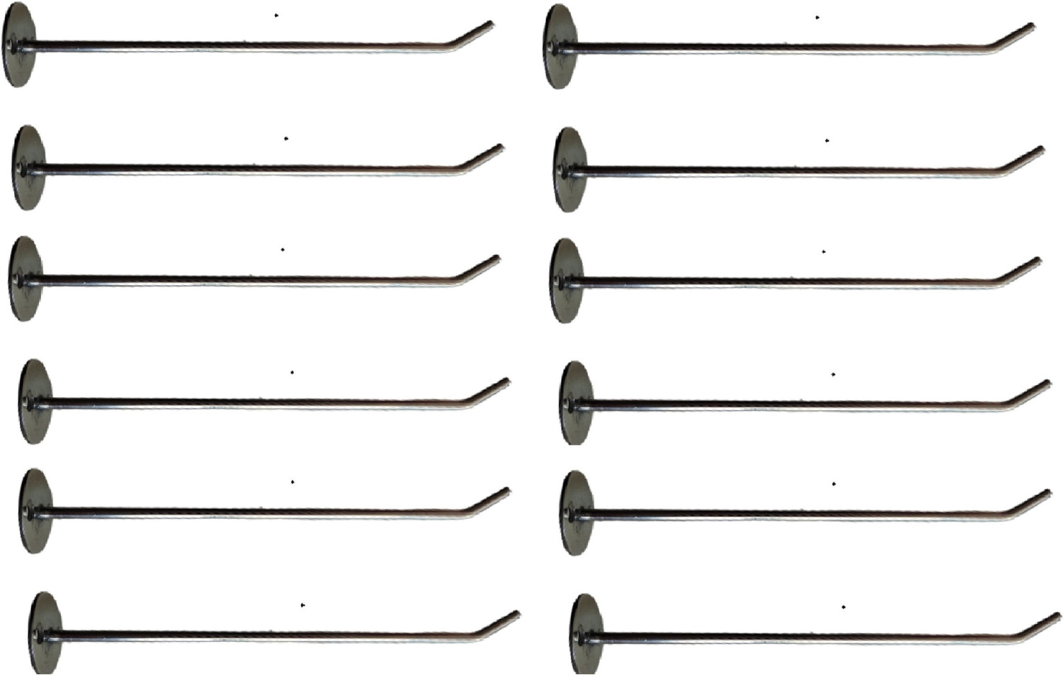 Image of Q1 Beads 14 Inches Display Hooks for Mobile Shop /Showroom /Boutique /Supermarket Wall Drope Hanger Combo Heavy Duty with Hardware Fittings(14 Inches,5 mm Thick ,12 Pcs) Hook 12