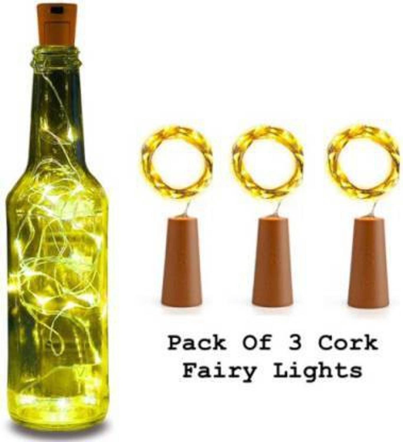 Brightlance 20 LEDs 1.98 m Yellow Steady Bottle Rice Lights