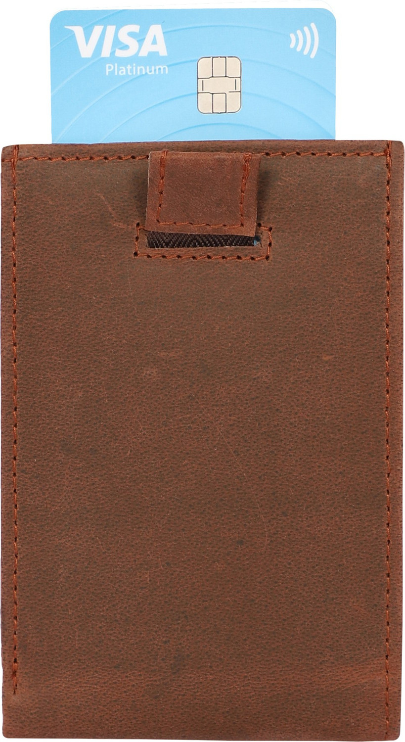 Image of eXcorio Men Trendy, Evening /Party, Trendy Brown Genuine Leather RFID Wallet - Mini (10 Card Slots)