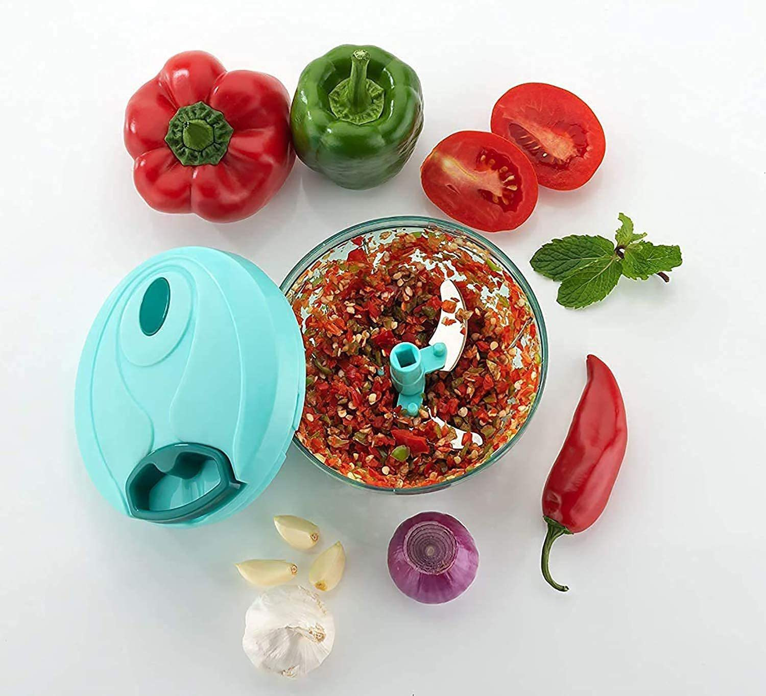 Image of Siya Shine Easy Handy Pull and Cut Chopper 450 ml for Vegetable, Onion Chopper,etc. Vegetable Chopper