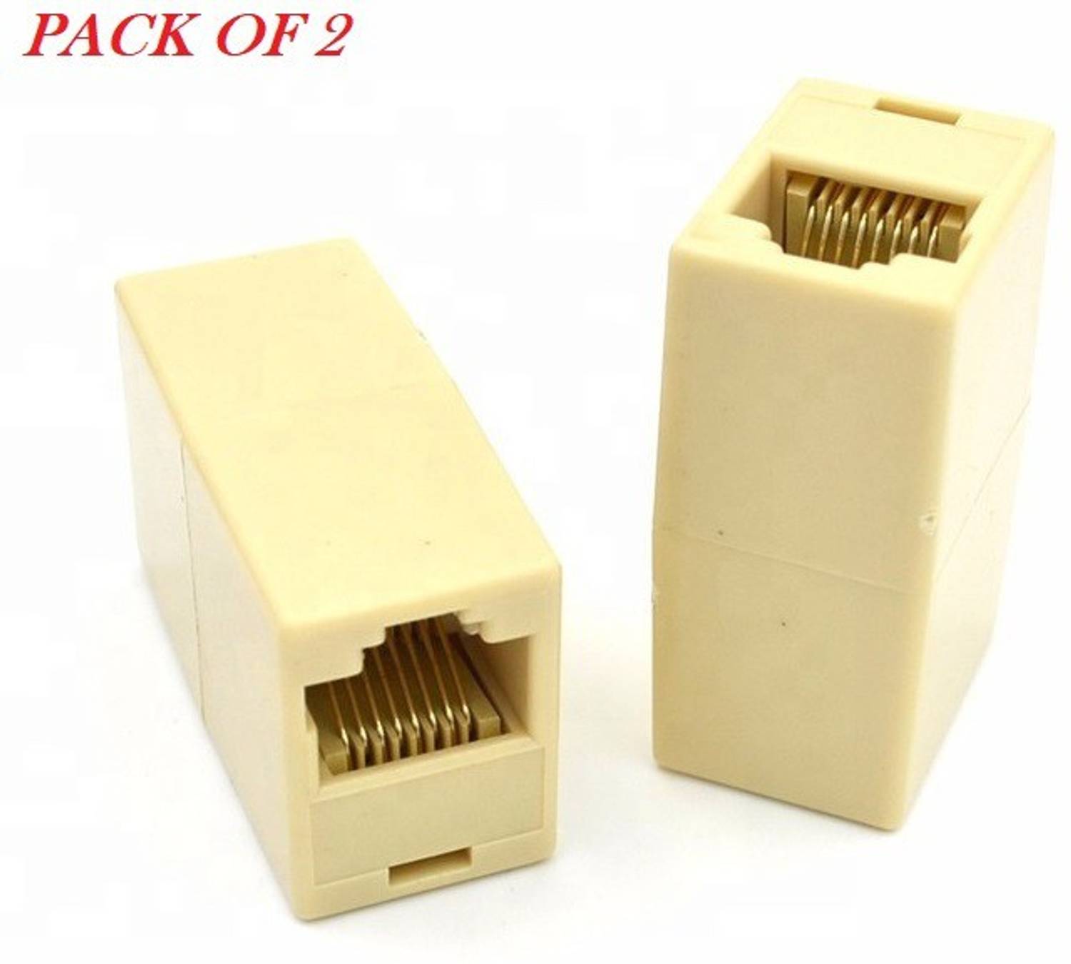 99Gems (PACK OF 2) RJ45 CAT5E CAT6 Couple Plug Network Ethernet LAN Cable Jointer Connector Adapter for Computer Cables & Connectors Lan Adapter Wired Ethernet Lan Adapter compatible with Mac, Linux, Windows