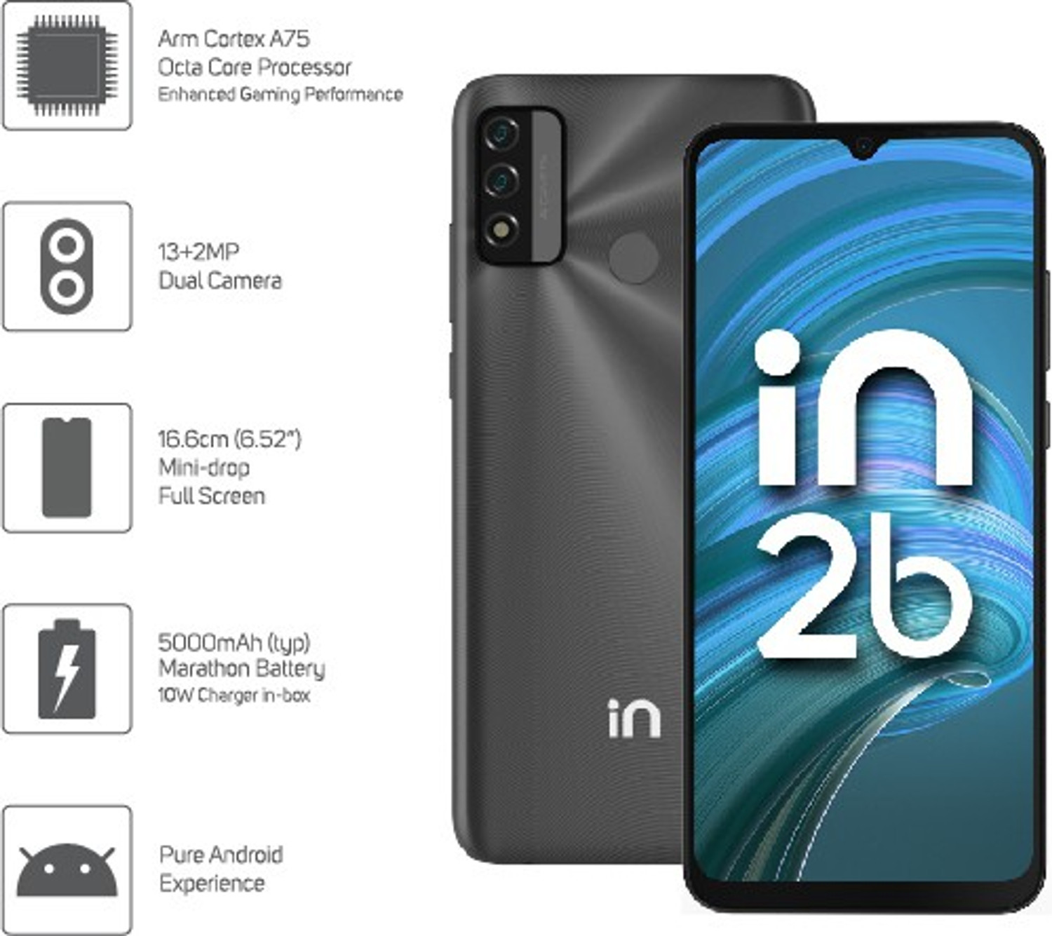 Image of Micromax IN 2B (Black, 64 GB)