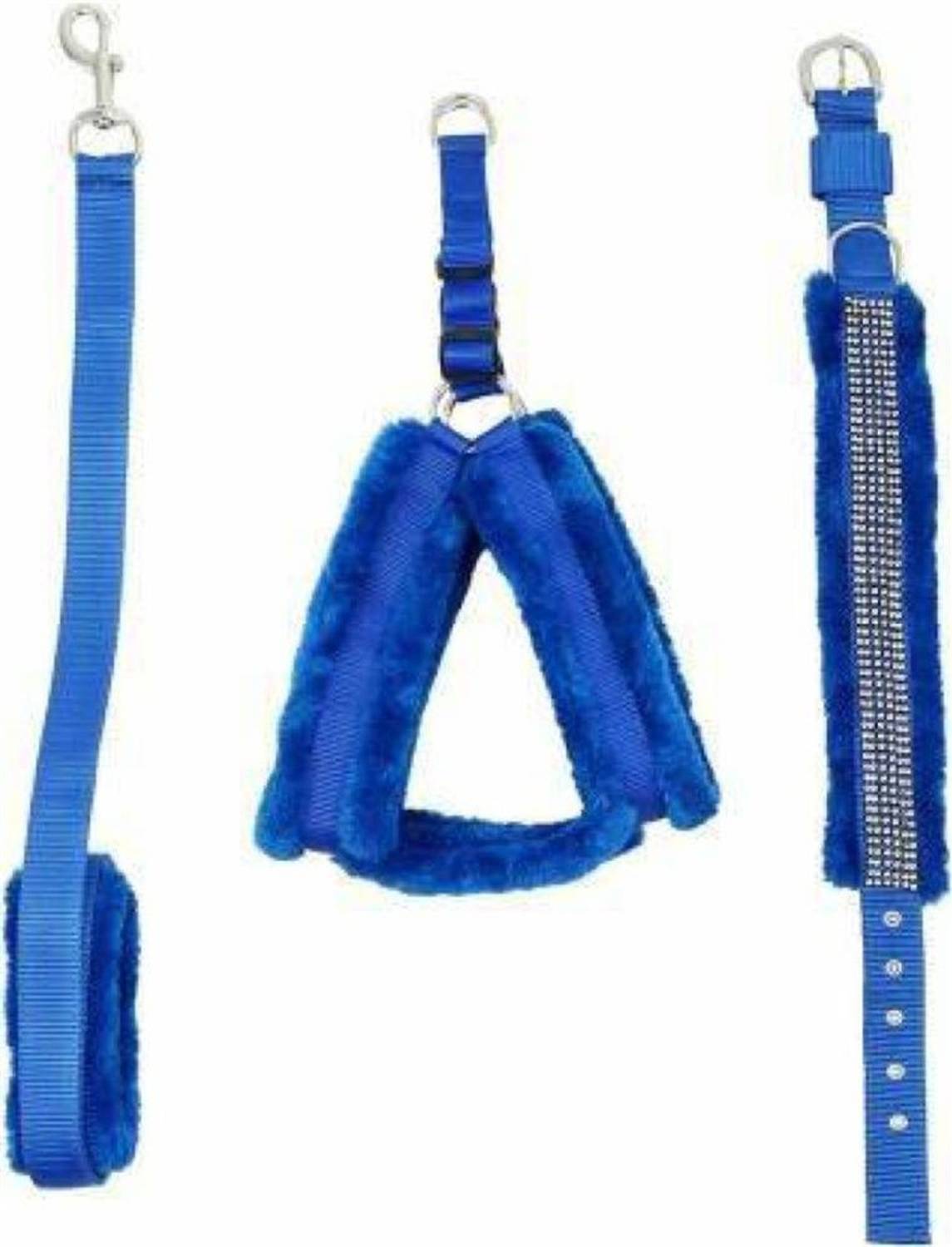 ALCAZAR Dog Fur Harness, Leash & Collar Combo Set (Recommended for 25-35KG Pet) Dog Harness & Leash