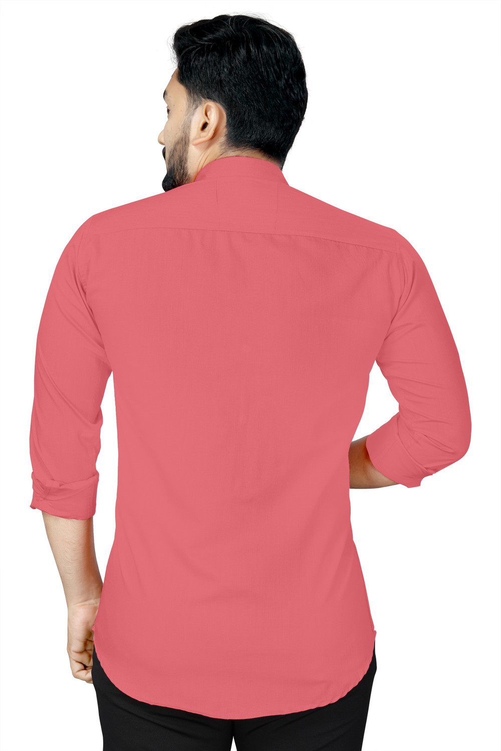 Image of Kuki Men Solid Formal Pink Shirt