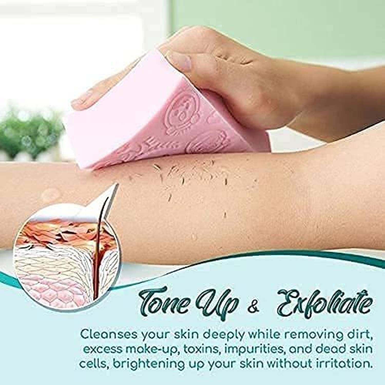 AARADHYAM Silicon Back Bath scrubber Brush Washer For Dead Skin Removal with Sponge scrubber For Bath for Women and Men of 2 pcs - Pack of 2