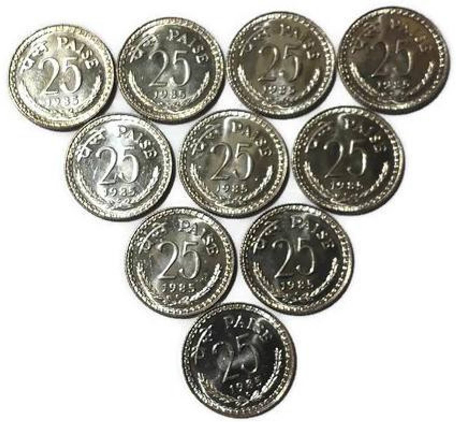 NUMISTENT 25 Paise UNC Copper Nickel Coin For Collection (Pack of