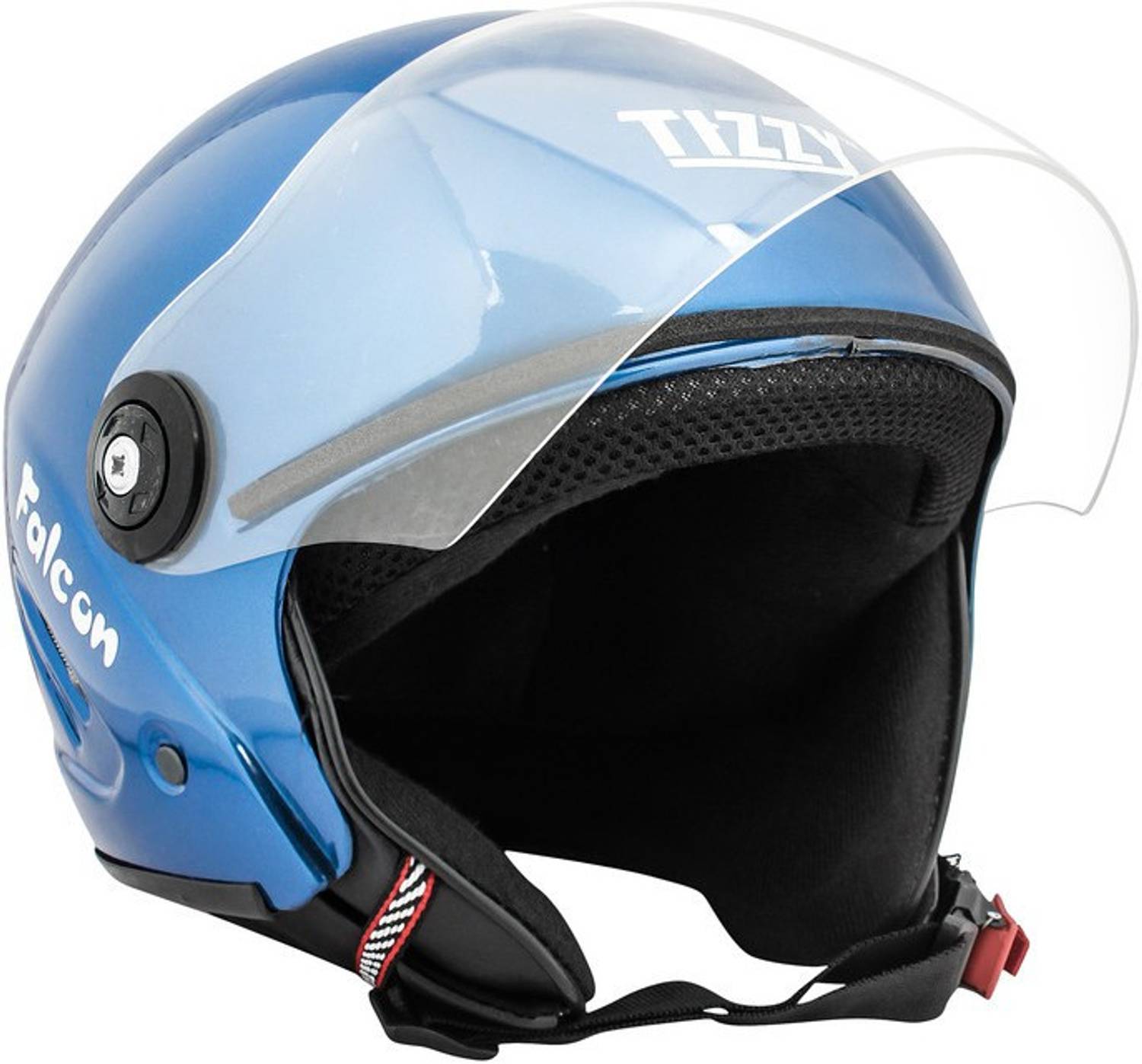 TIZZY Half Face Helmet Bike Riding Helmets With Plain Visor & Str...mo