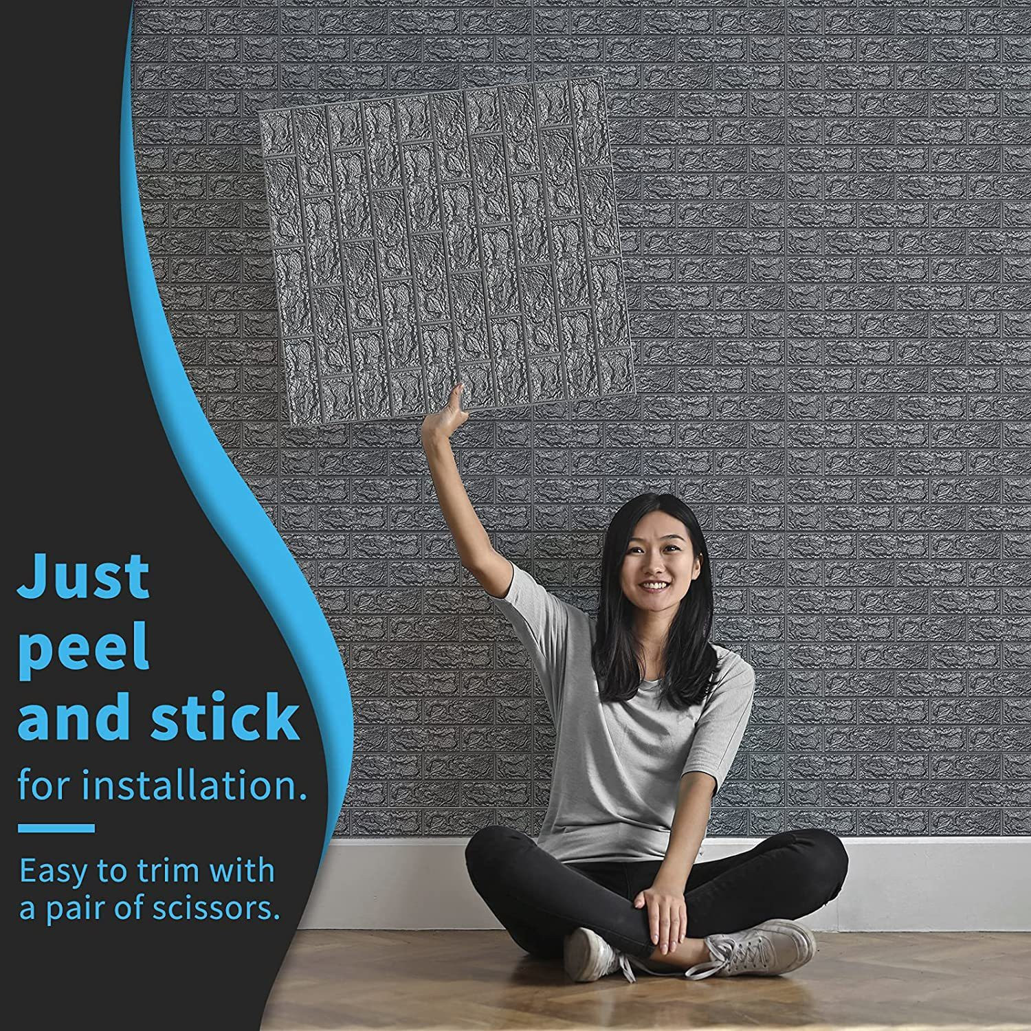 Image of Skywall 77 cm 3D BRICK WALL STICKER FOR WALL Self Adhesive Sticker