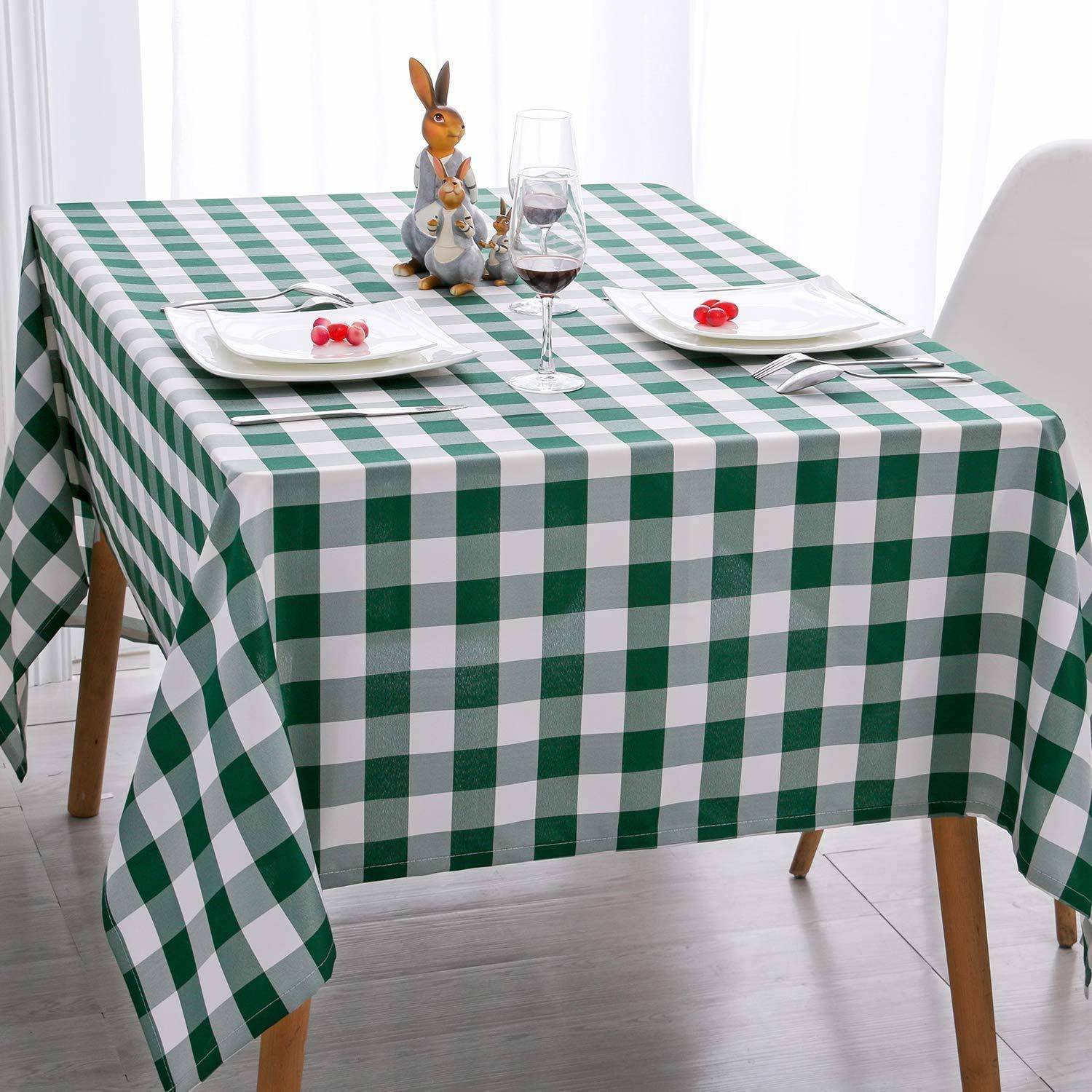 Atootfusion Cotton 6 Seater Striped Table Cover