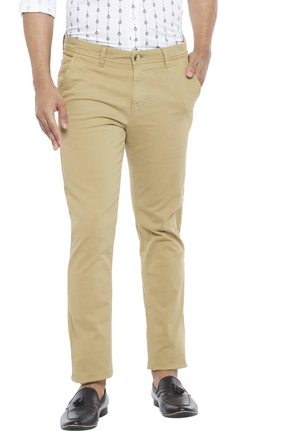 Byford by Pantaloons Slim Fit Men Khaki Trousers