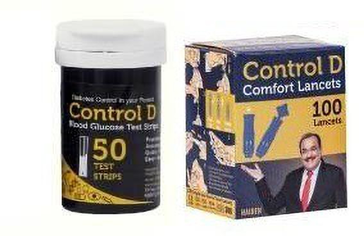 Image of Control D ControlD50Stripwith100lancet 50 Glucometer Strips