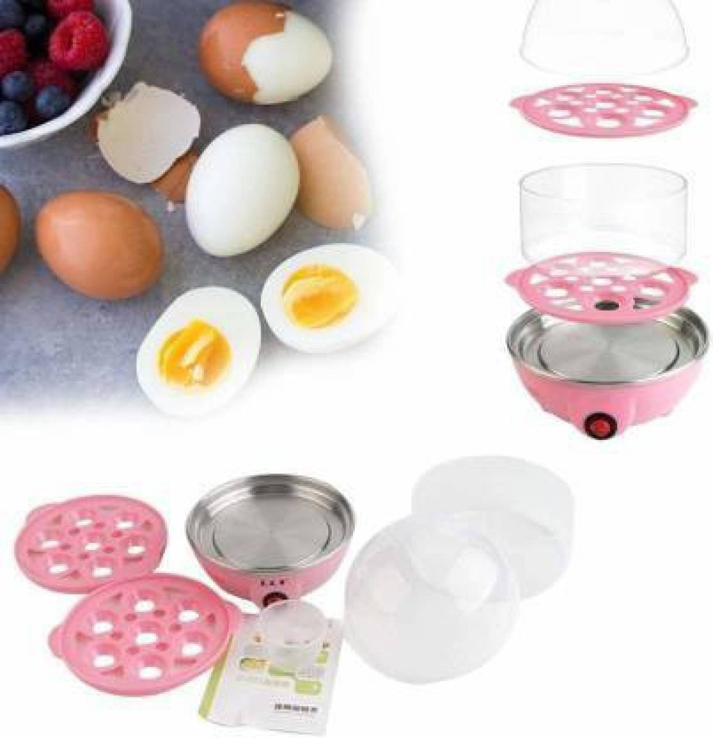Image of DeltaT Boiler Double Layer Egg Boiler Electric Automatic Off 14 Egg Poacher for Steaming, Cooking, Boiling and Frying, Multicolour ouble Layer Electric Egg Cooker, Poacher and Milk Boiler, Multicolour Egg Cooker (Multicolor, 14 Eggs) Egg Cooker (14 Eggs) Egg Cooker