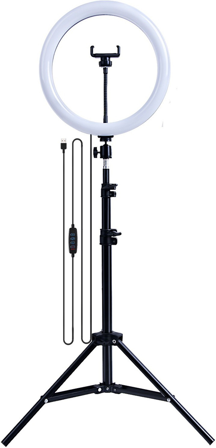 Image of Wrapo 10 Selfie Ring Light w / Tripod Stand & Phone Holder 3 Modes 10 Brightness Level 120 LED Bulbs Dimmable Selfie Ringlight for Live Stream Makeup YouTube Video Photography Shooting Tripod
