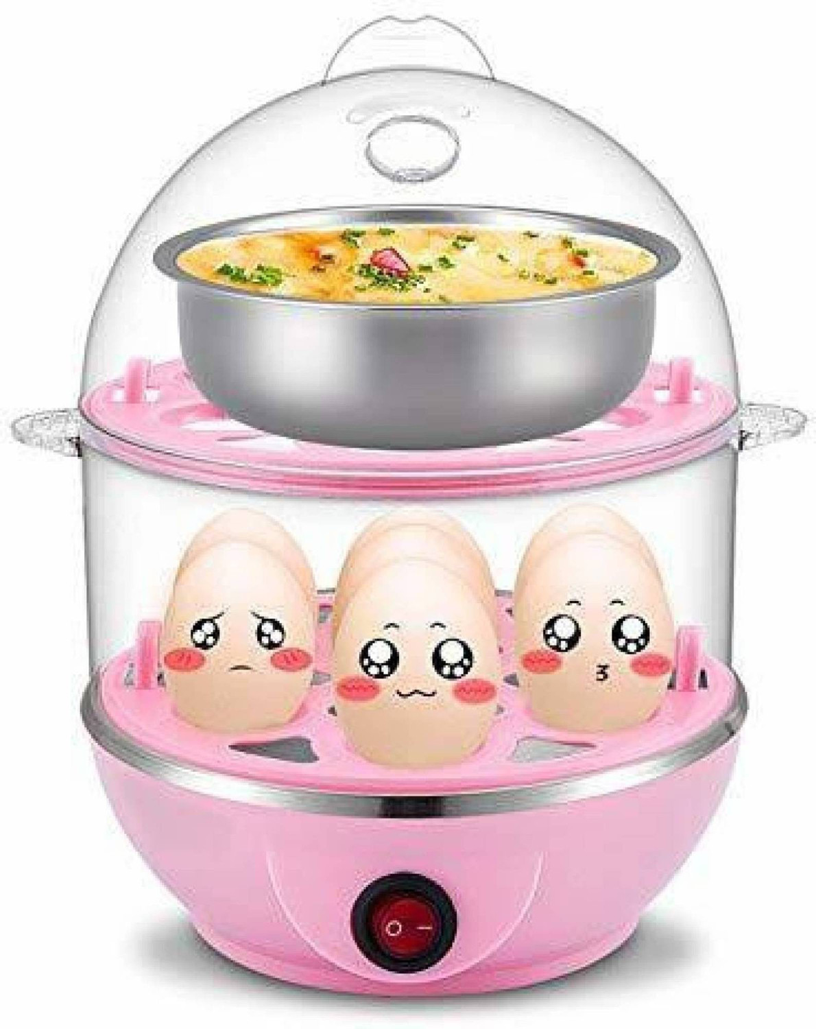 Image of DeltaT Boiler Double Layer Egg Boiler Electric Automatic Off 14 Egg Poacher for Steaming, Cooking, Boiling and Frying, Multicolour ouble Layer Electric Egg Cooker, Poacher and Milk Boiler, Multicolour Egg Cooker (Multicolor, 14 Eggs) Egg Cooker (14 Eggs) Egg Cooker