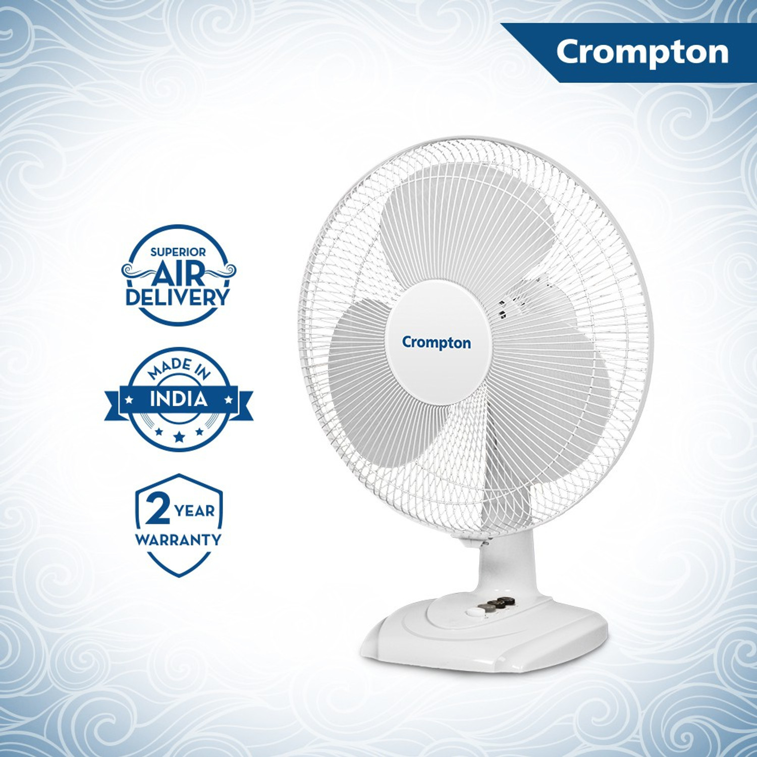 Image of Crompton High Flo Wave Plus with 2 Year Warranty Silent Operation 400 mm Table Fan