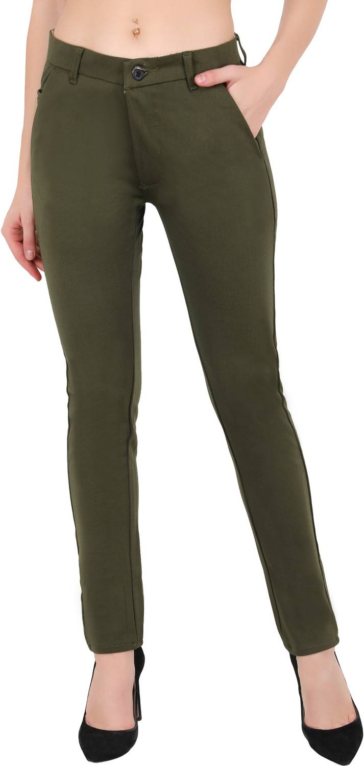 BuaGi Regular Fit Women Green Trousers