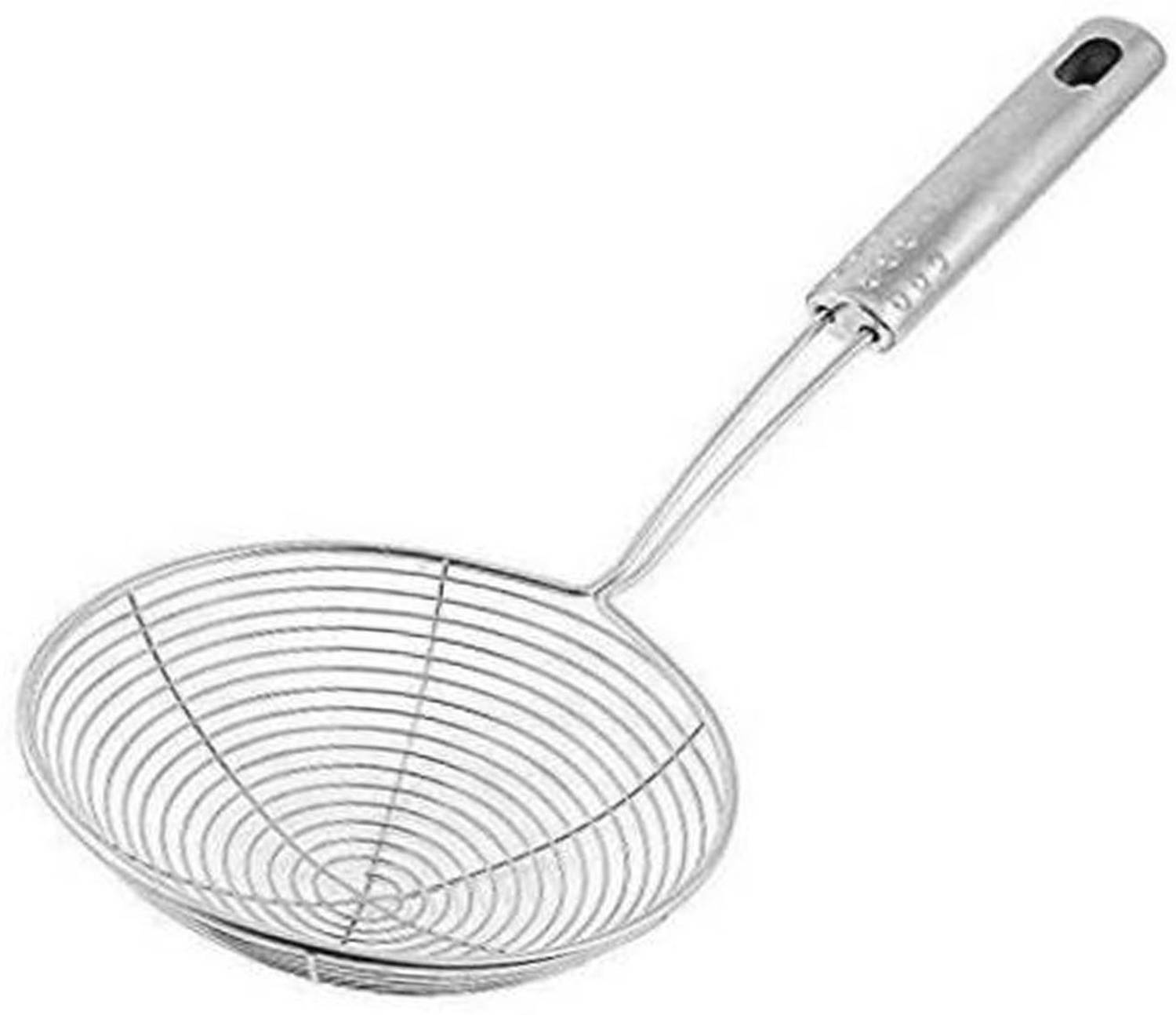 AMNEE Stainless Steel Silver Fine Mesh Oil Strainer Scoop Colander Kitchen Accessories Cooking Tools Strainer