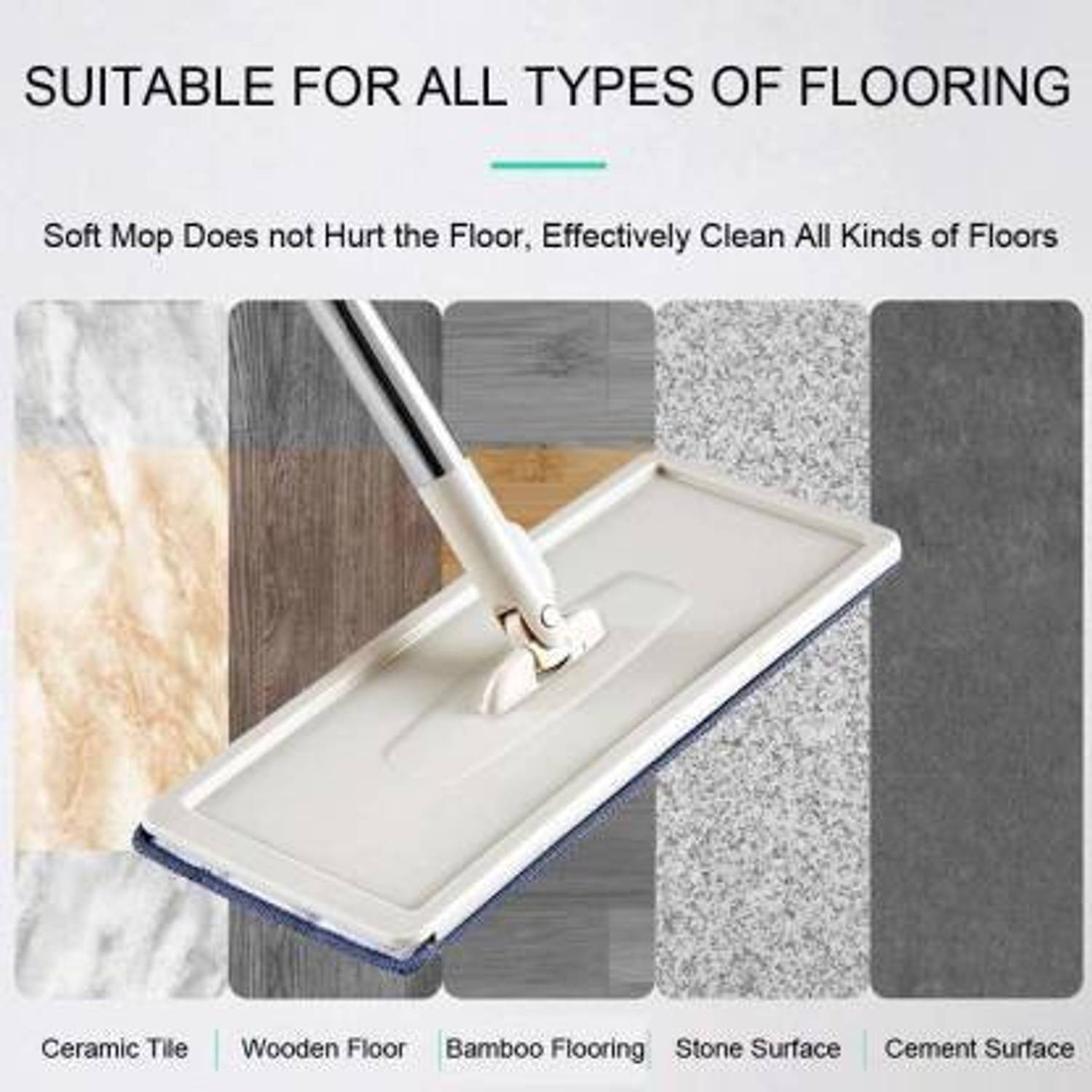 SOCHEP Mop with 2 Microfiber Pads - Image 4