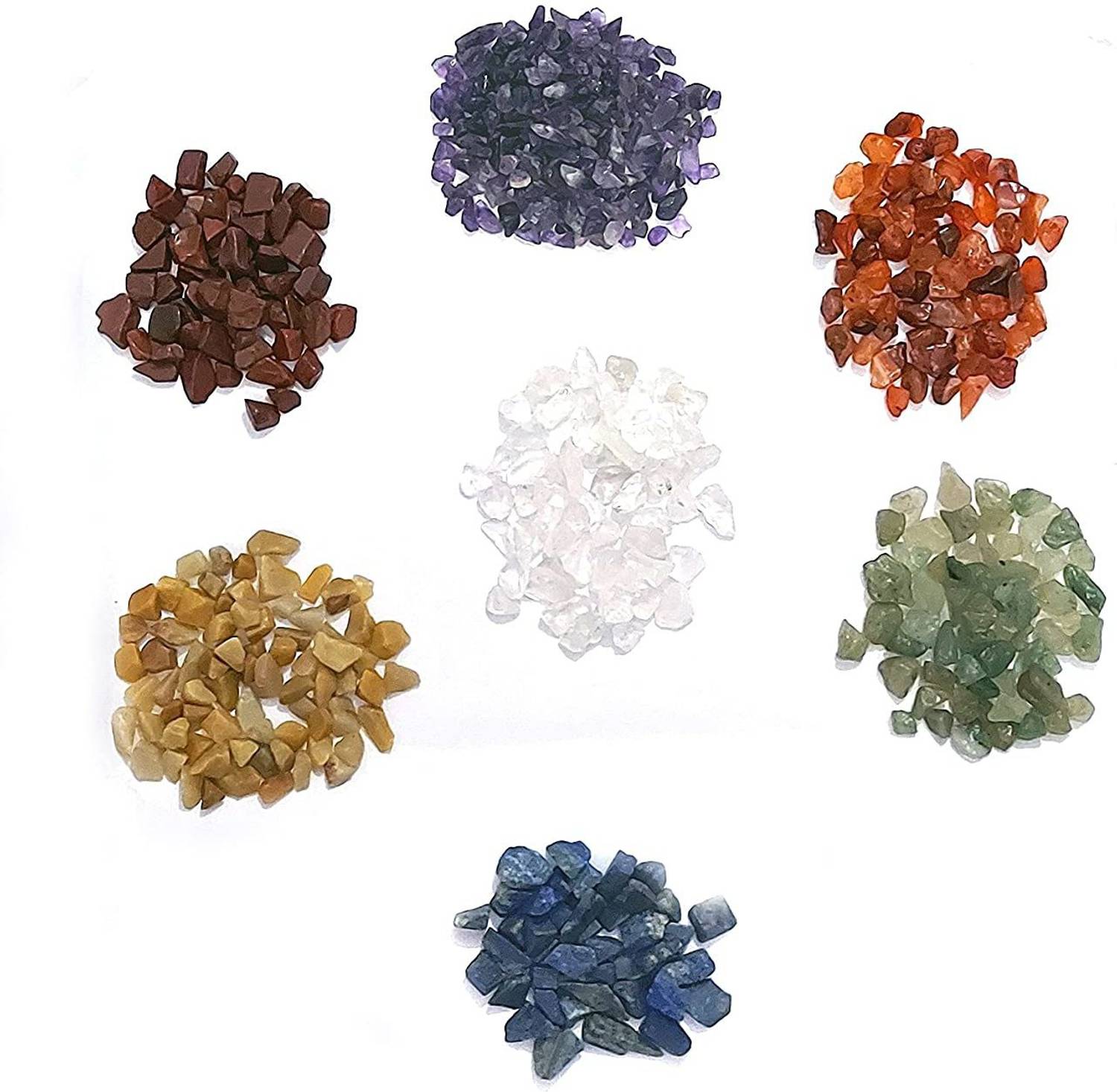 AIR9999 Natural Chakra Crystals Polished Chips Gravel for Reiki Healing and Grid Making Decorative Showpiece - 1 cm