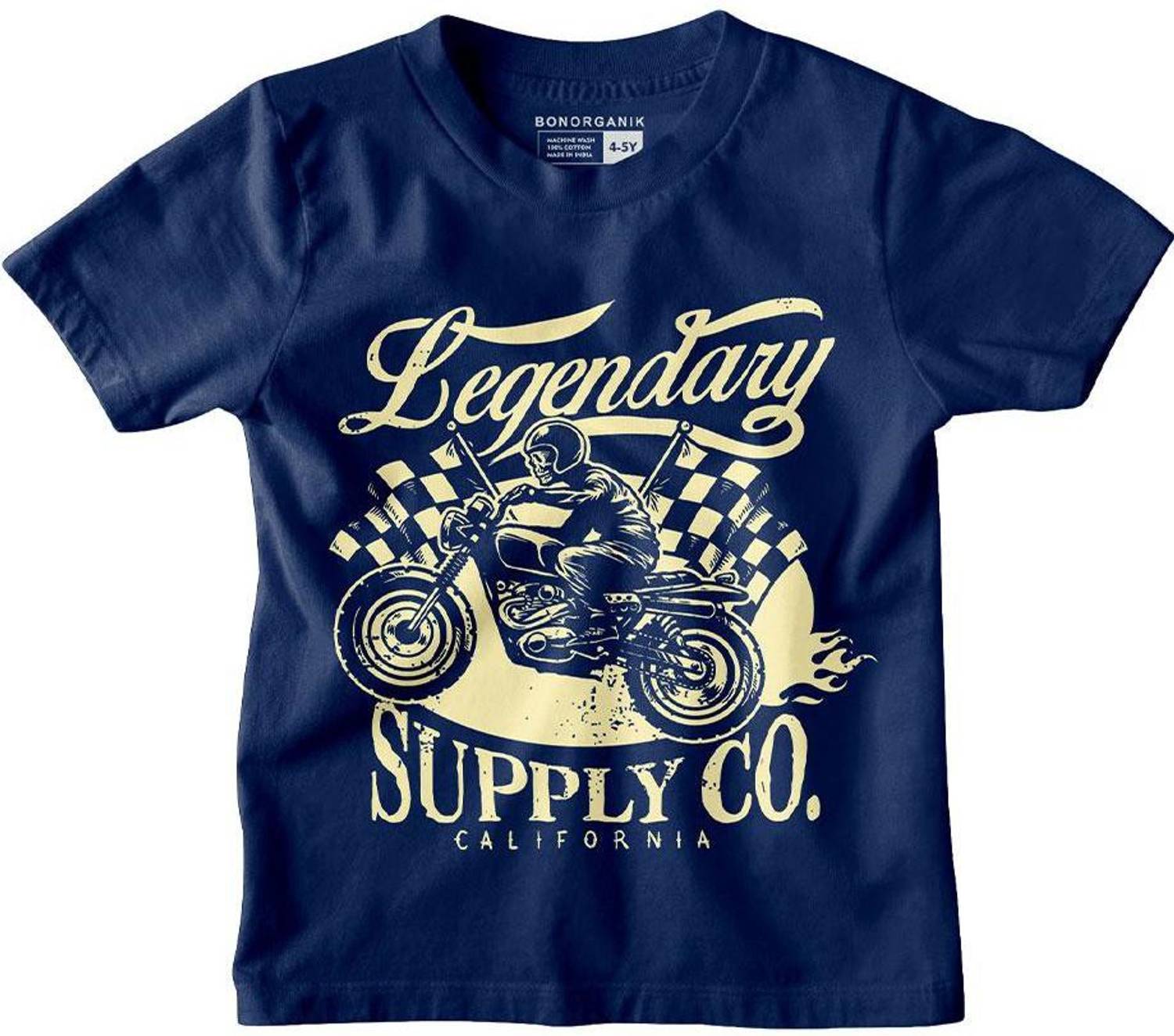BonOrganik Boys Typography, Printed Pure Cotton Regular T Shirt