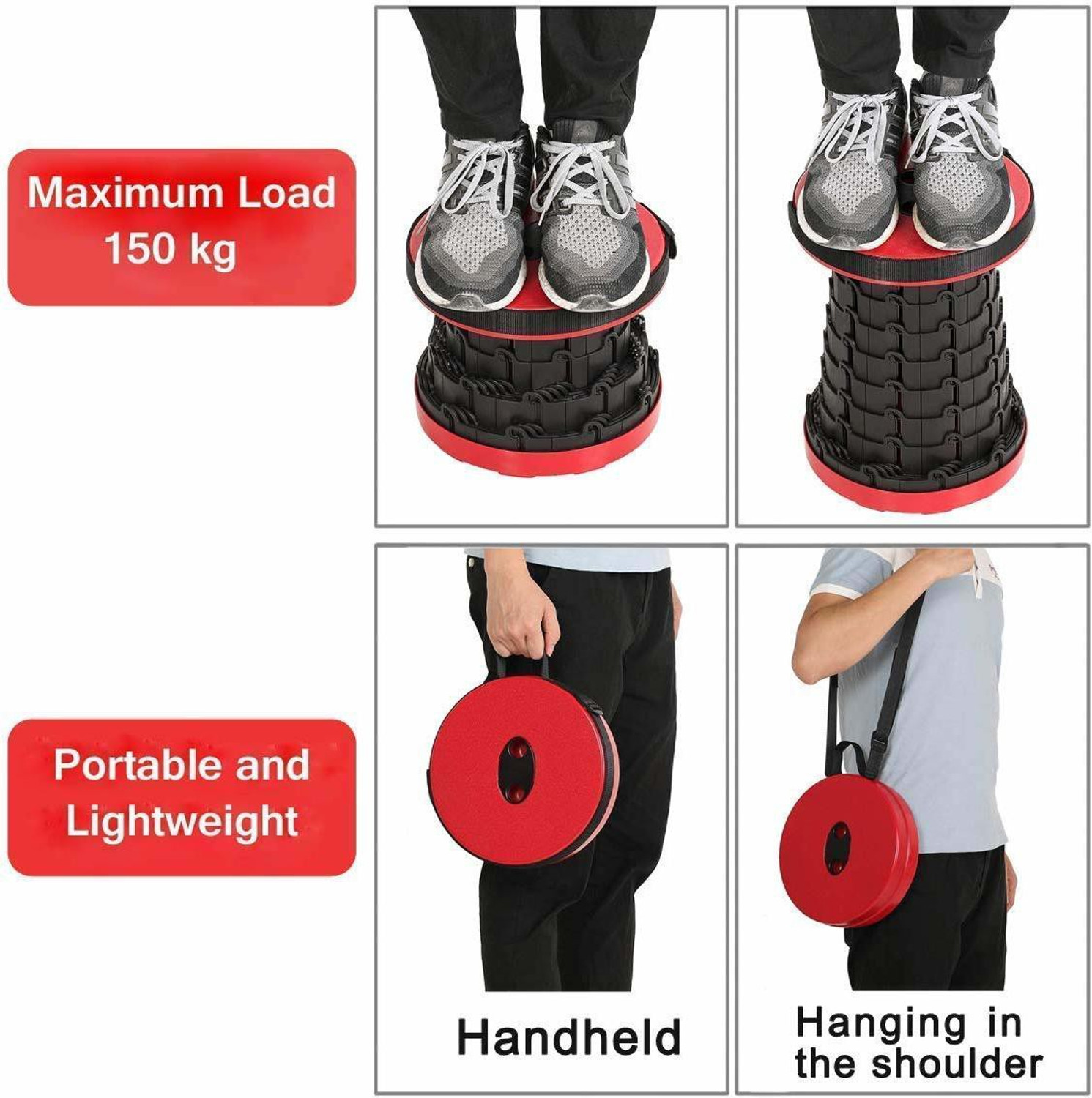 Image of jasifs Foldable Height Adjusting Stool Space Saving Telescopic Stool Stool