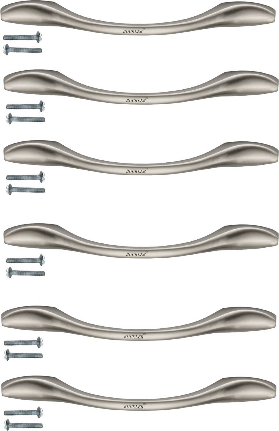 BUCKLER Spoon Zinc Alloy Satin 4 Inch Door|Wardrobe|Drawer|Cabinet Handles- 6 Piece Zinc Cabinet/Drawer Handle