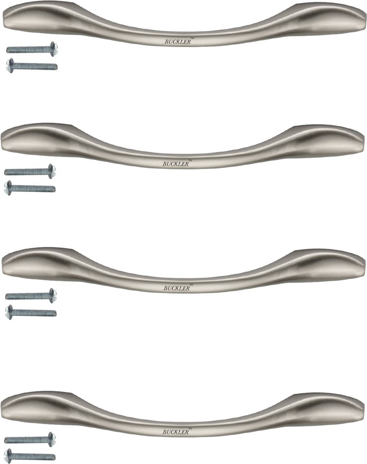 BUCKLER Spoon Zinc Alloy Satin 4 Inch Door|Wardrobe|Drawer|Cabinet Handles-4 Piece Zinc Cabinet/Drawer Handle
