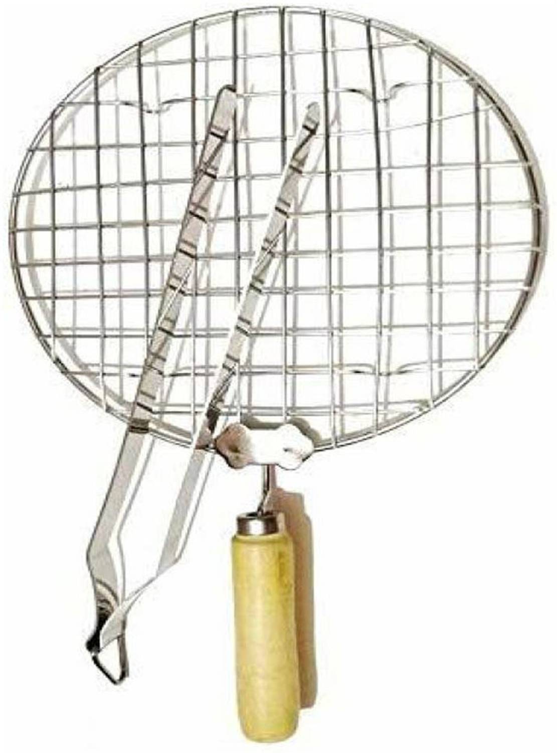 AMNEE RC45 Round Roasting Net with Steel Chimta 19 cm, 30 cm Roasting Tong Set
