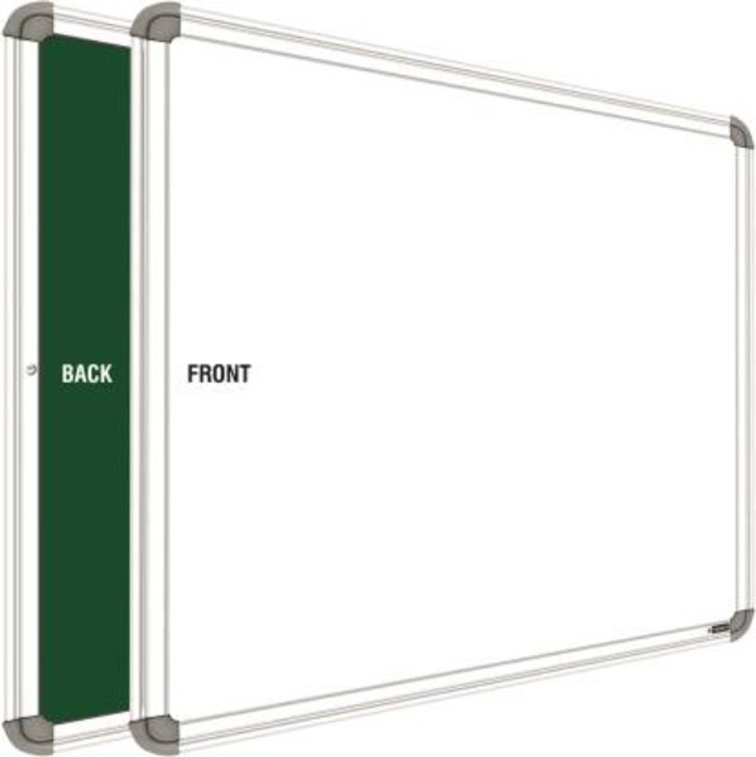 Image of SRIRATNA Non-Magnetic 2x3 Feet Double Sided Both Side Writing one Side White Marker and Reverse Side Chalk Board Surface (Pack of 1, Size 2feet x 3feet, White & Green),Model Number 02 Green board