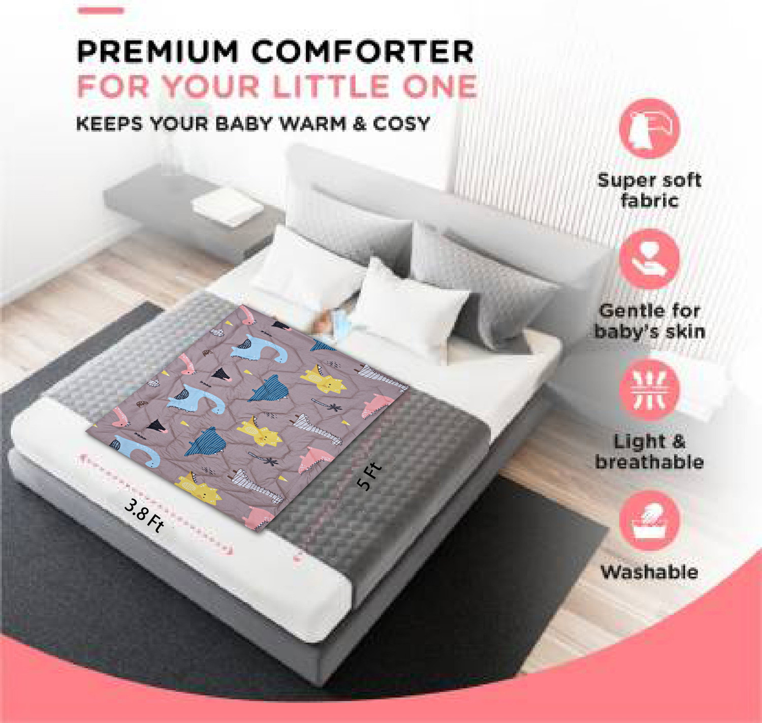 Image of RD11 Printed Single Crib Baby Blanket for Heavy Winter