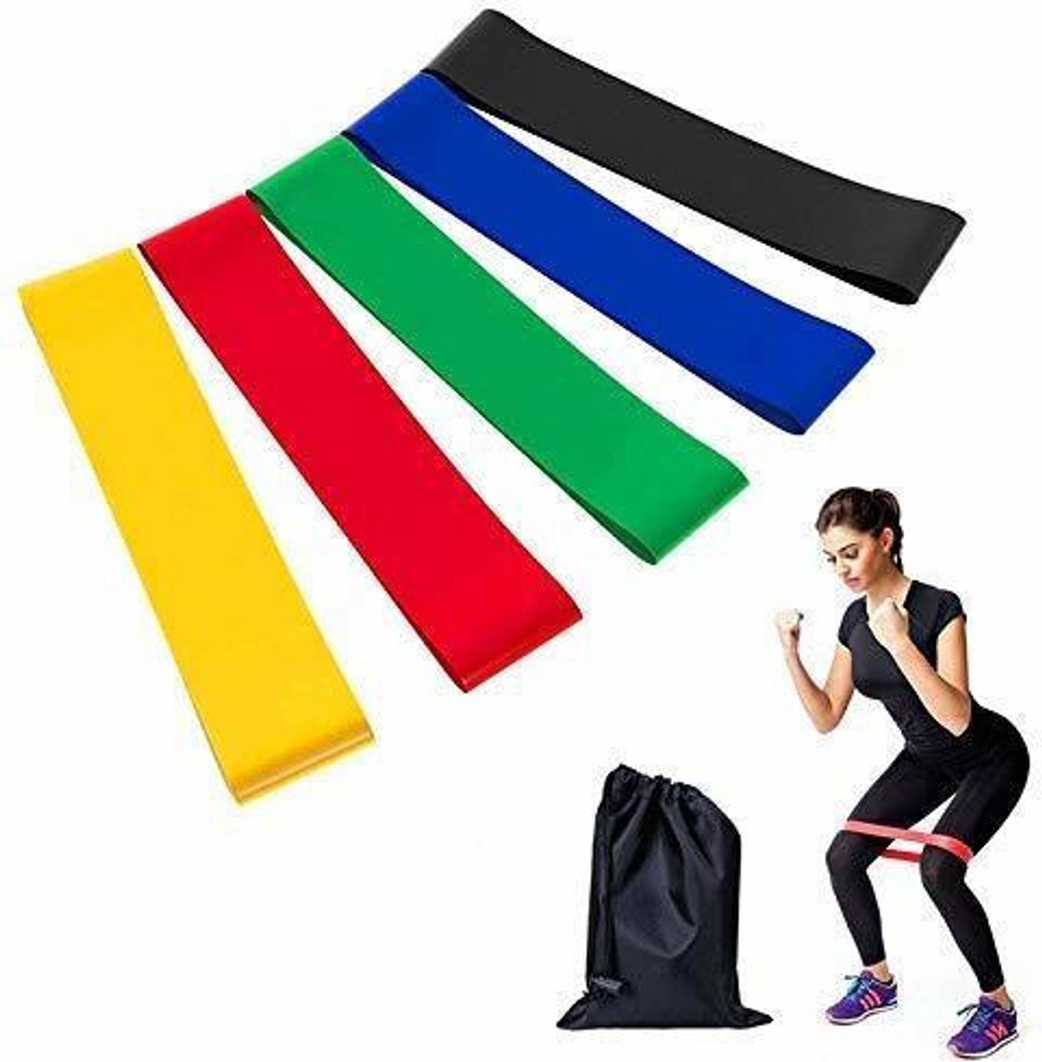 ALORNOR Resistance Bands Mini Loop (Set of 5) Perfect for Toning & Home Workout Resistance Tube
