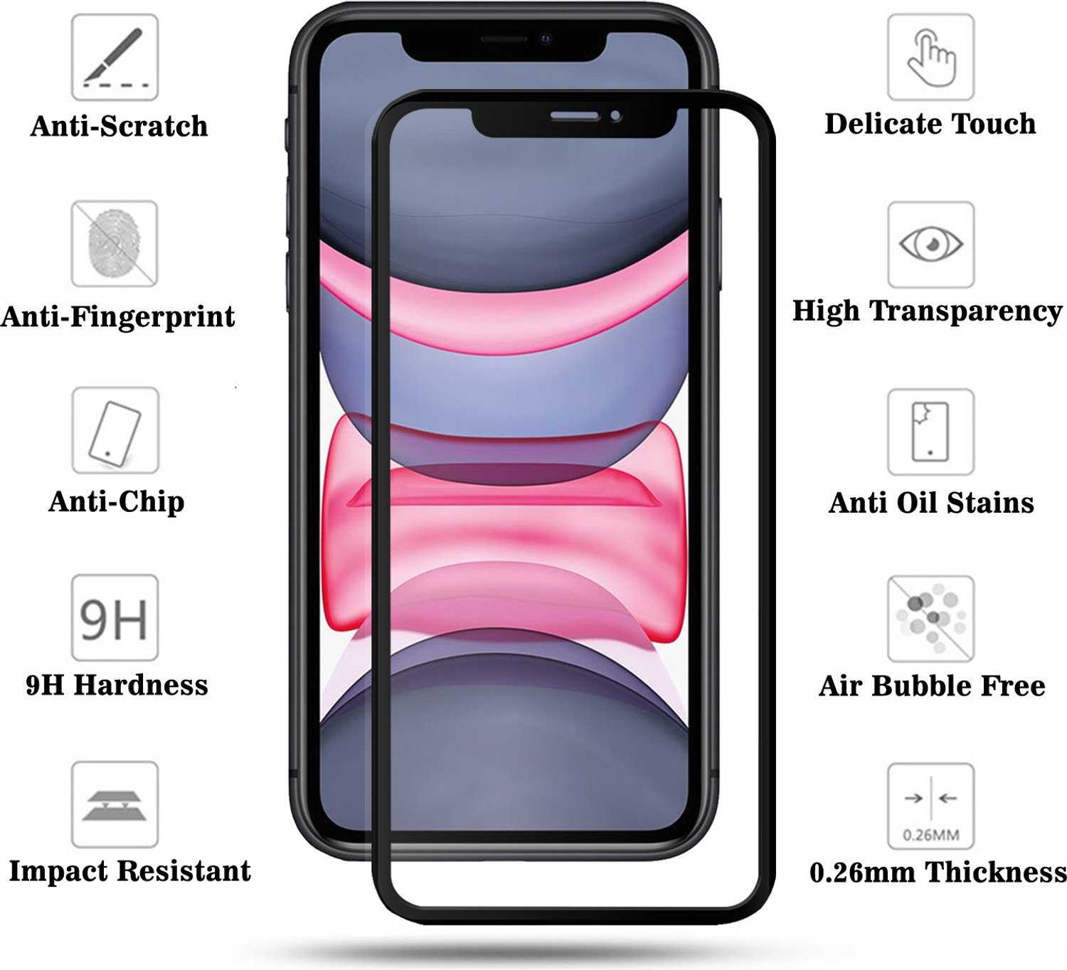 Image of Xester Edge To Edge Tempered Glass for Apple iPhone XR